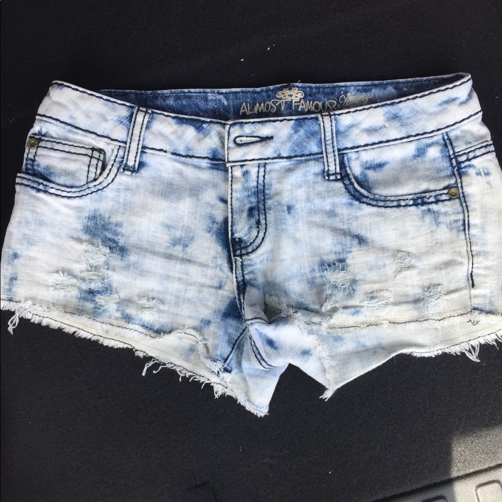 3/$7!! Almost famous bleached wash shorts